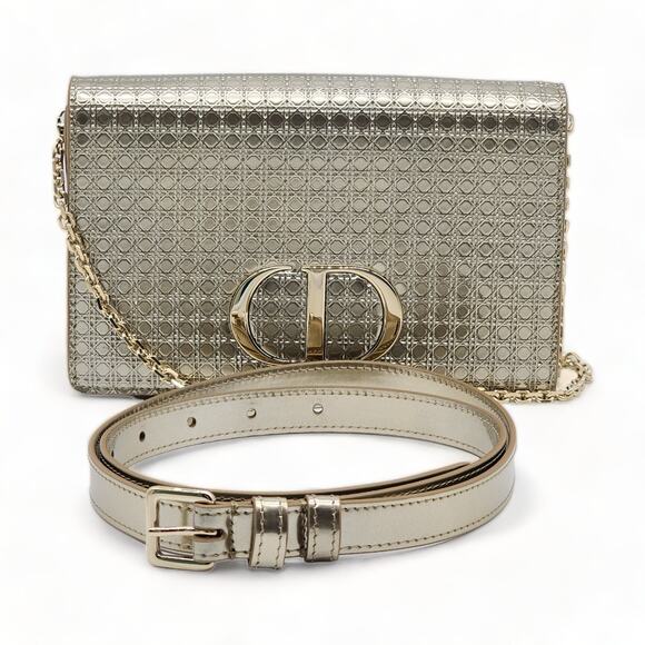 Dior Micro-Cannage 30 Montaigne Convertible Bag - Leather - Gold $3800 - Picture 2 of 11